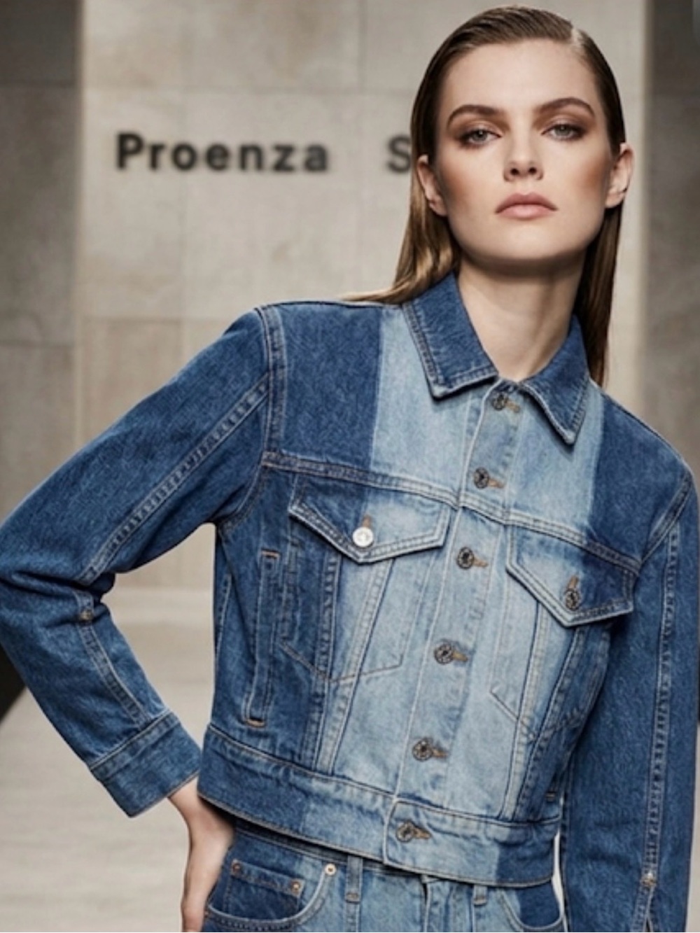 New Proenza Schouler luxury designer denim Jean jacket sz S